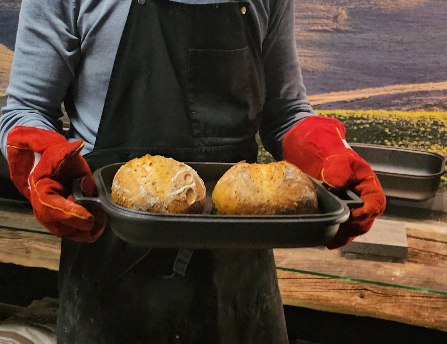 Bakepanna i støpejern for enklere grytebrød