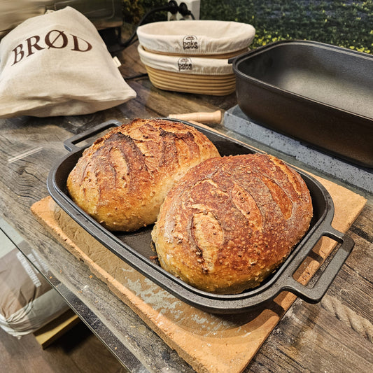 Bakepanna i støpejern for enklere grytebrød